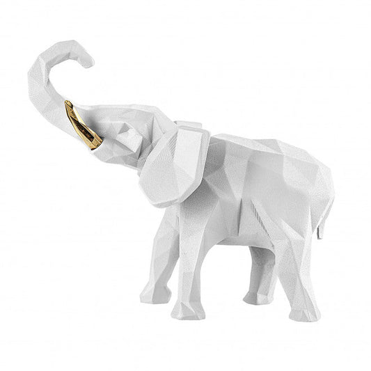 Bongelli - Elefante Stilizzato 9X11h bianco/oro